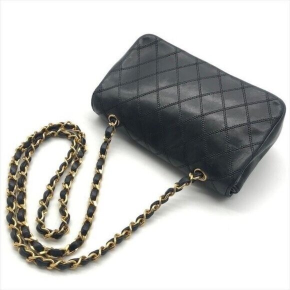 CHANEL 24K Vintage Single Flap Bag Large Coco Quilted Chain Shoulder Bag Purse - Picture 9 of 16